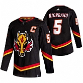 Calgary Flames 5 Mark Giordano Black Adidas 2020-21 Reverse Retro Alternate Jersey Dzhi,baseball caps,new era cap wholesale,wholesale hats